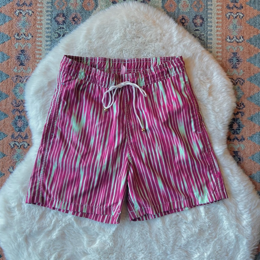 Pilyq boys swim trunk summer shorts with lining medium beach vibe purple magenta